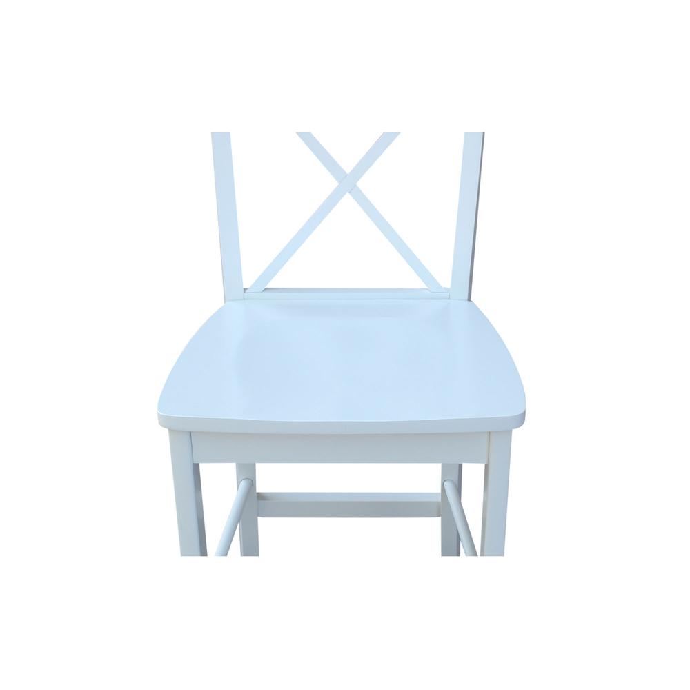 X-Back Counter height Stool - 24" Seat Height, White. Picture 2