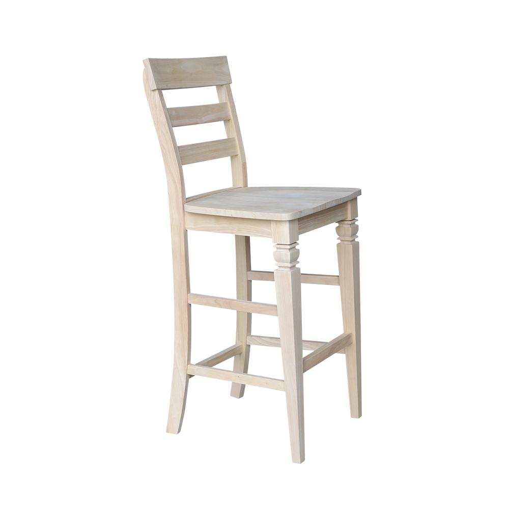 Java Bar height Stool - 30" Seat Height, Unfinished. Picture 4