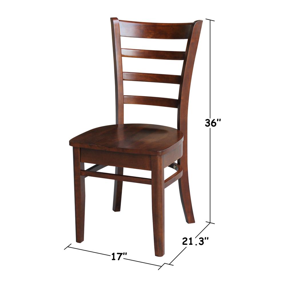 Set of Two Emily Side Chairs, Espresso. Picture 10