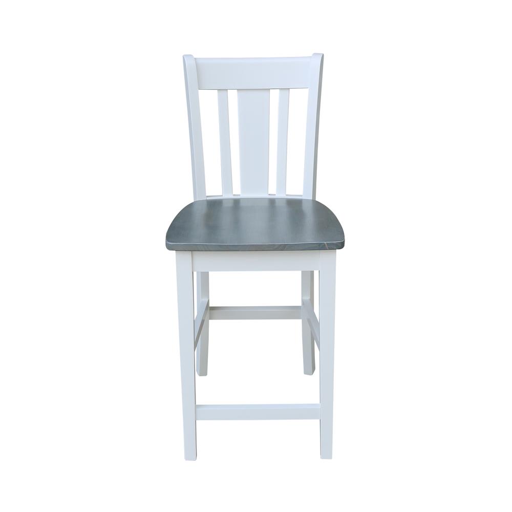 San Remo Counterheight Stool - 24" Seat Height, White/Heather Gray. Picture 5