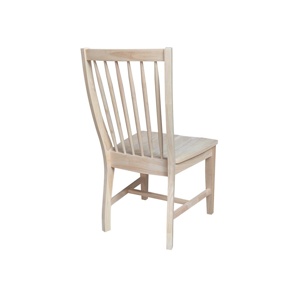 Set of Two Solid Wood Audrey Dining Chairs, Unfinished. Picture 3