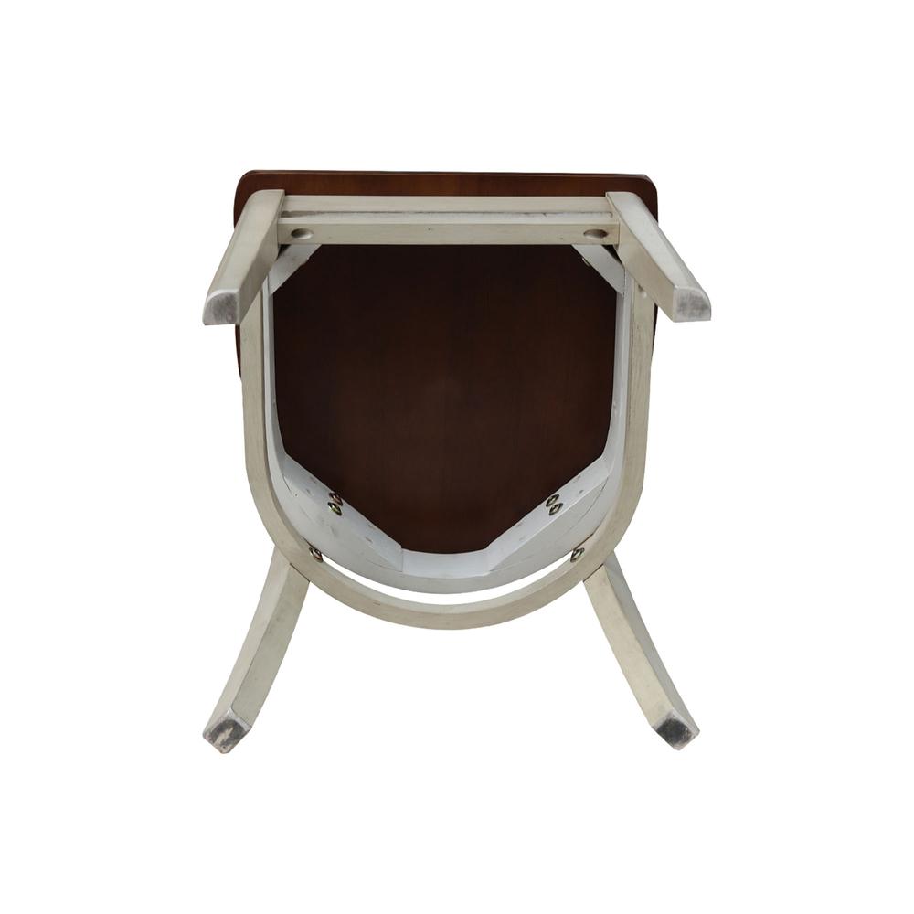 Set of Two Emily Side Chairs, Antiqued Almond/Espresso. Picture 3
