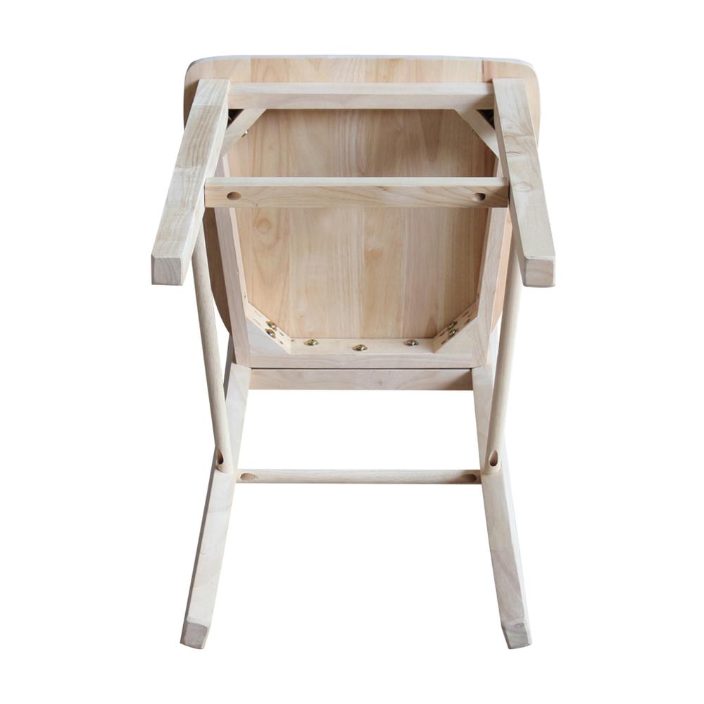 Madrid Bar height Stool - 30" Seat Height, Unfinished. Picture 3