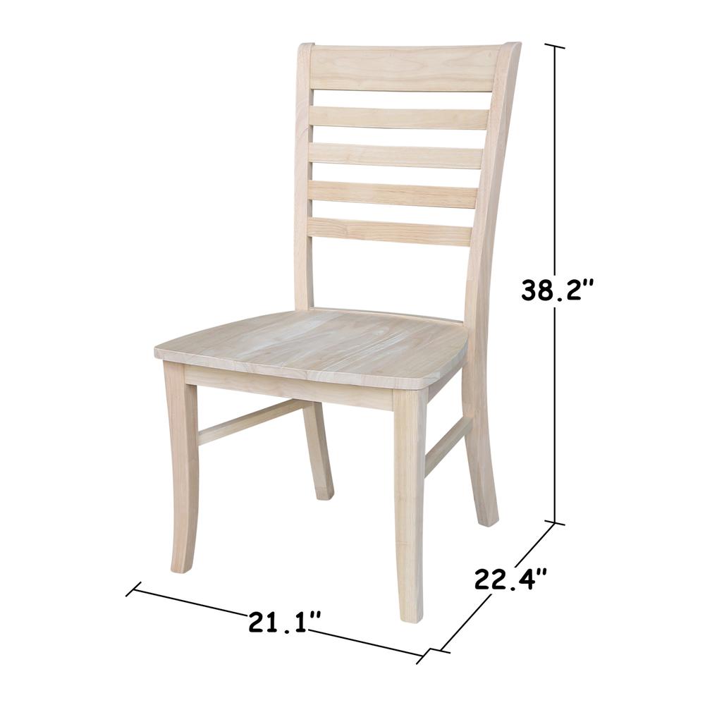 Set of Two Roma Ladderback Chairs, Unfinished. Picture 7