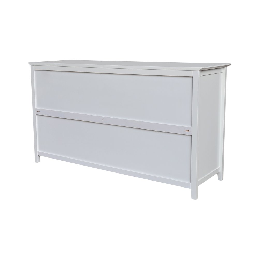 Solid Wood Bedroom Dresser with 6 Drawers, White. Picture 4
