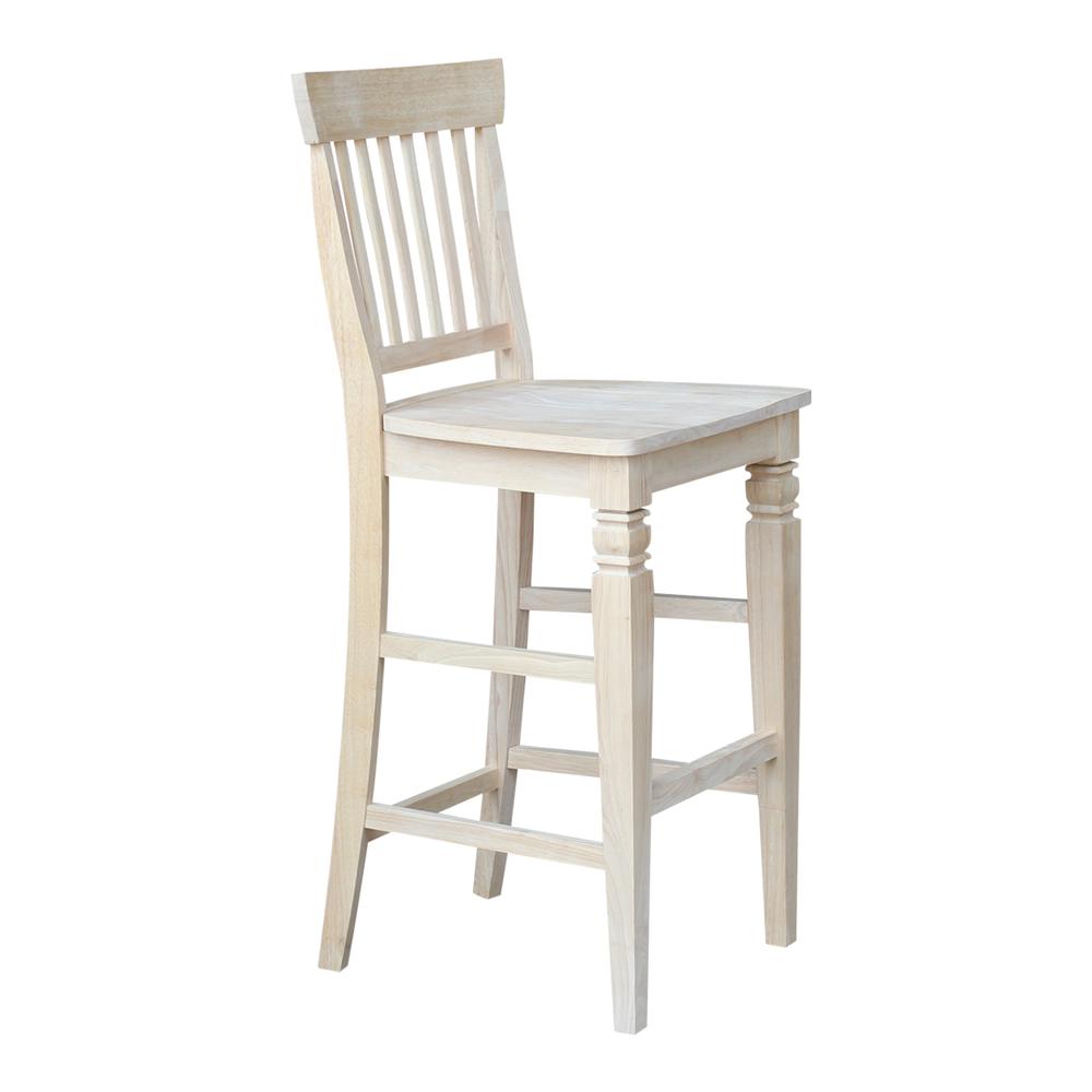 Seattle Bar height Stool - 30" Seat Height, Unfinished. Picture 4