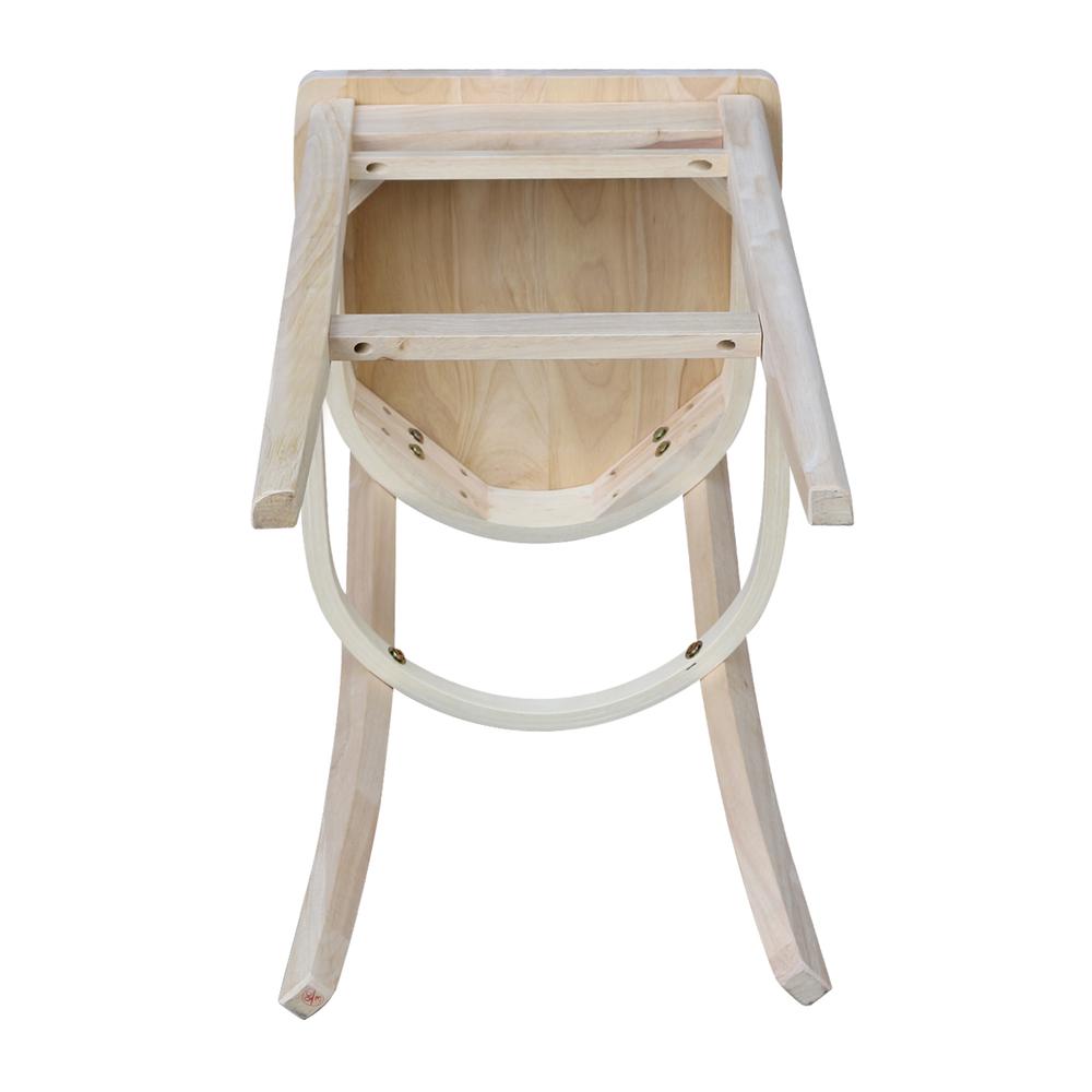 Emily Bar height Stool - 30" Seat Height, Unfinished. Picture 4