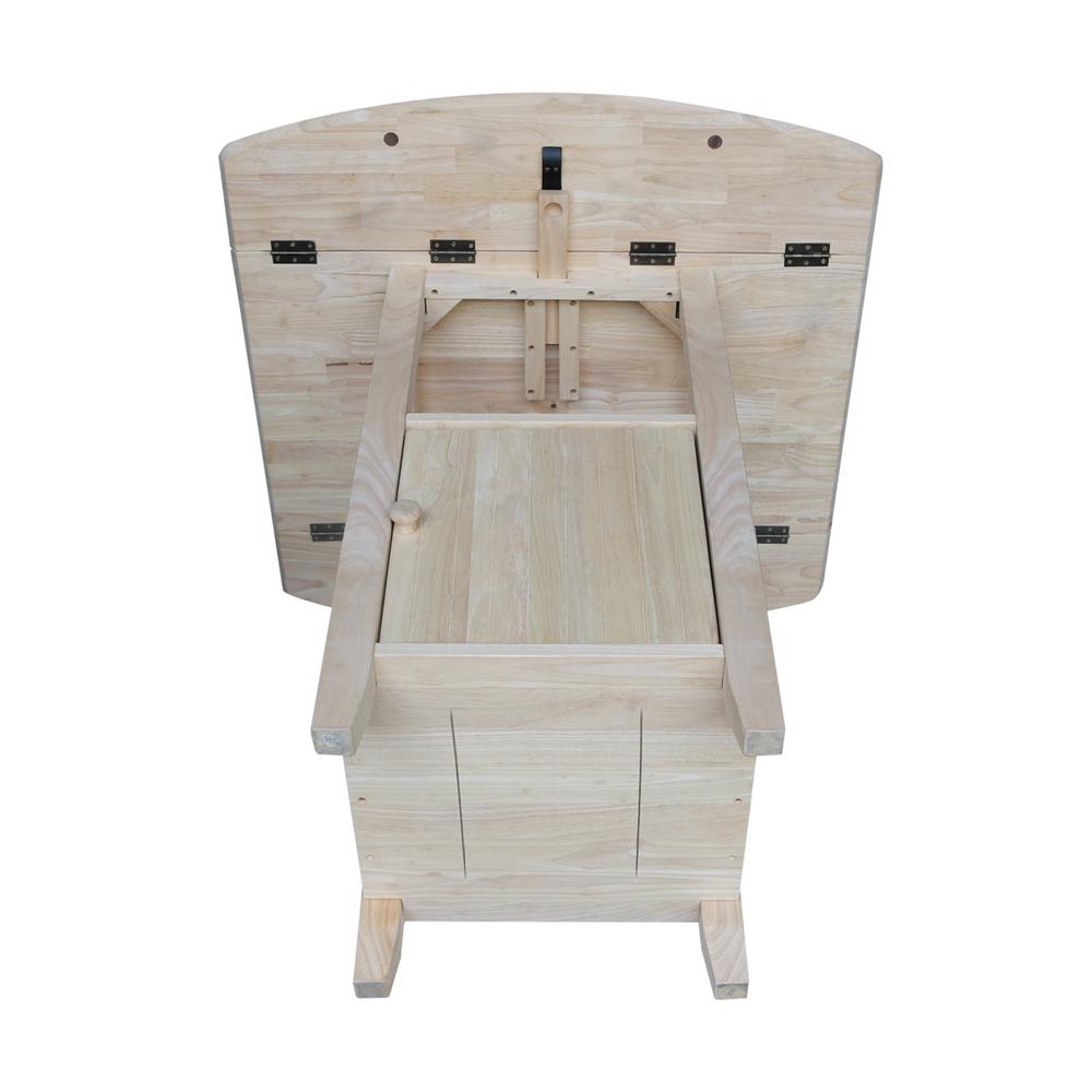 Dual Drop Leaf Bistro Table - Bar Height - With Storage, Unfinished. Picture 13
