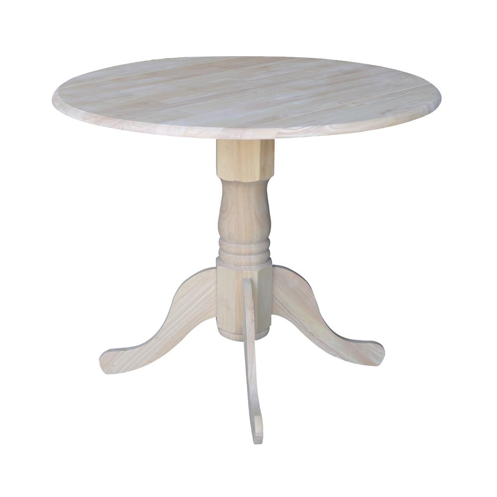 Dual Drop Leaf Table - 36", Unfinished. Picture 4