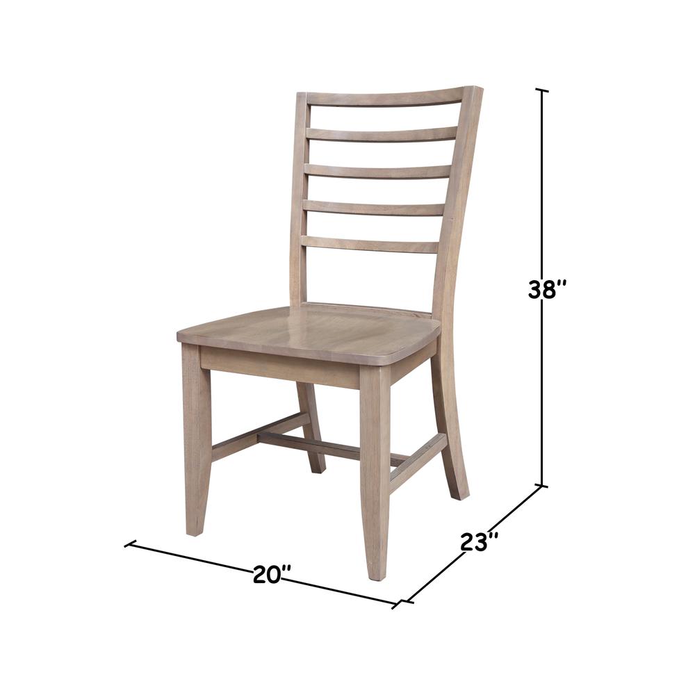 Set of Two Solid Wood Soma LadderBack Dining Chairs in Flax. Picture 7
