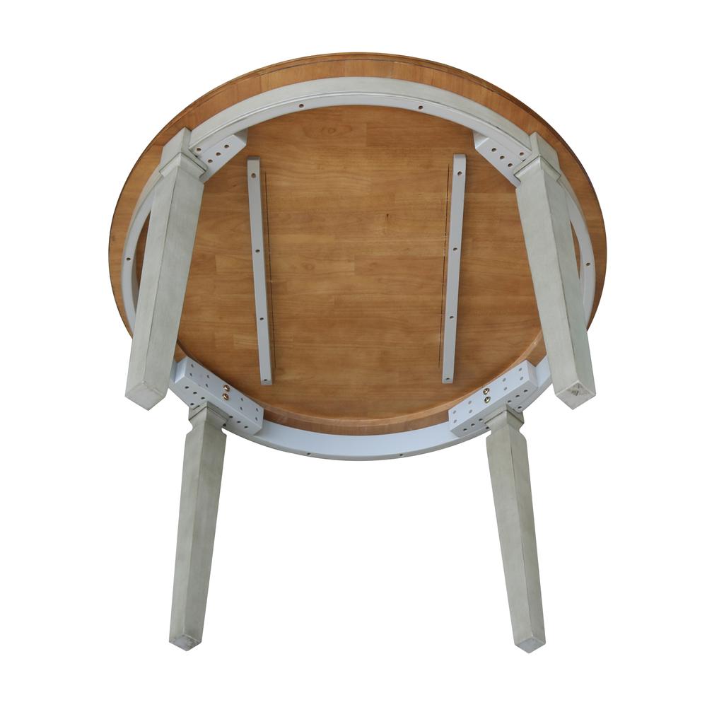 44 x 44 in. Round Top Dining Table in Hickory/Stone. Picture 4