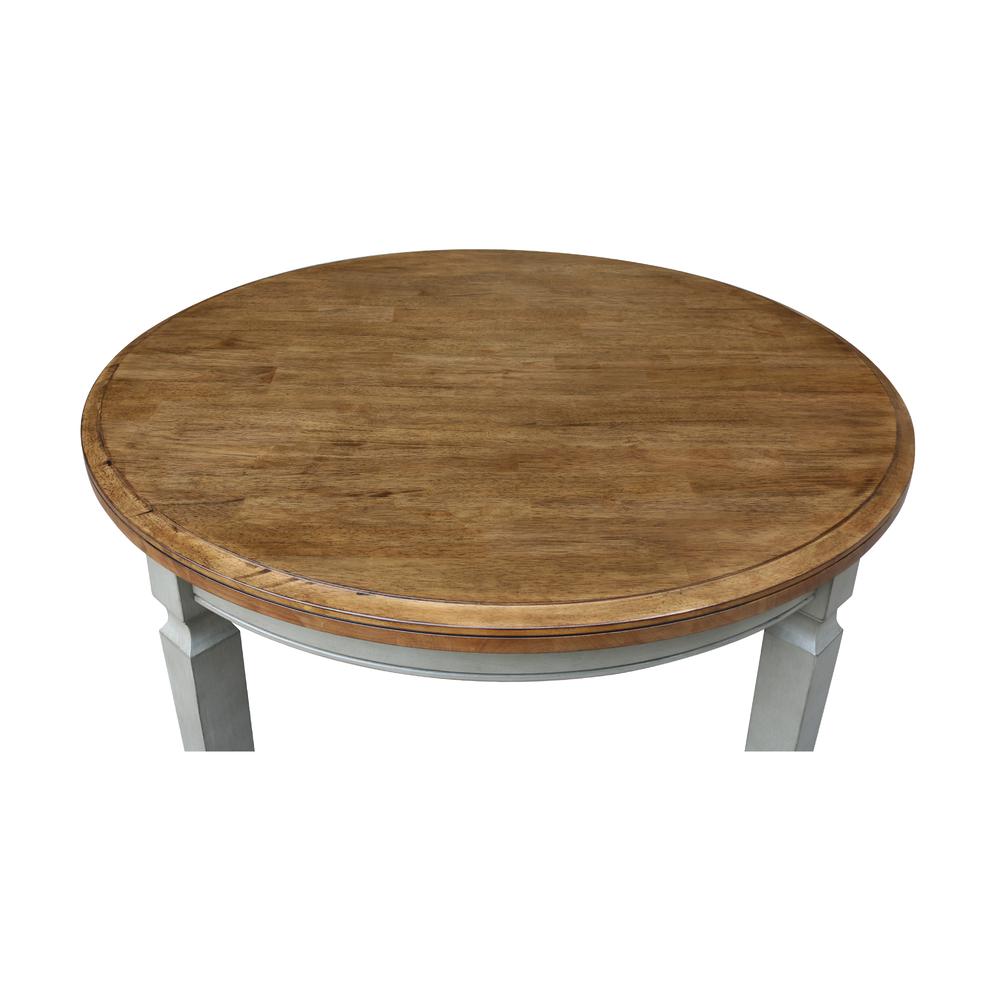 44 x 44 in. Round Top Dining Table in Hickory/Stone. Picture 3