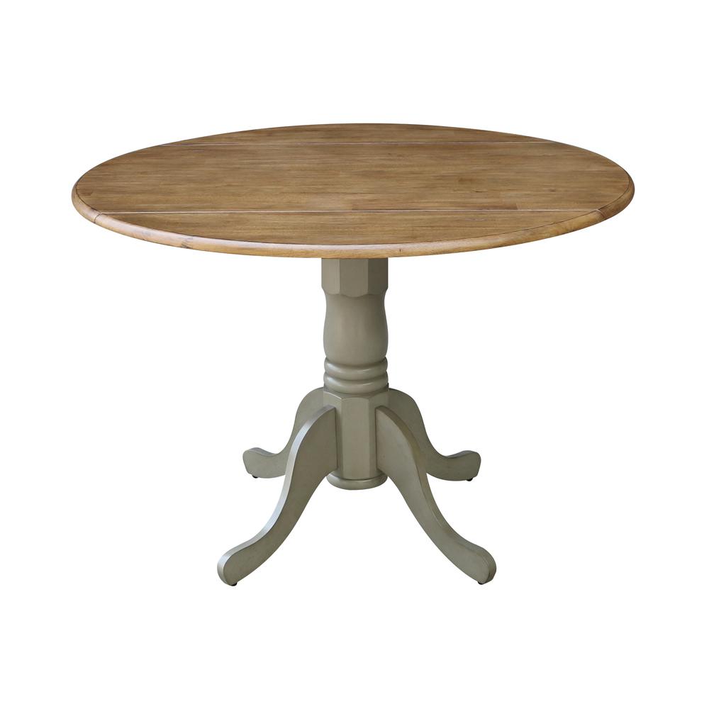 42" Round Dual Drop Leaf Pedestal Table. Picture 2