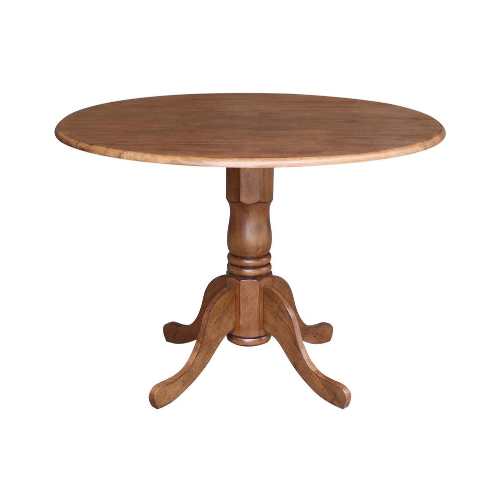 42" Round Dual Drop Leaf Pedestal Table. Picture 2