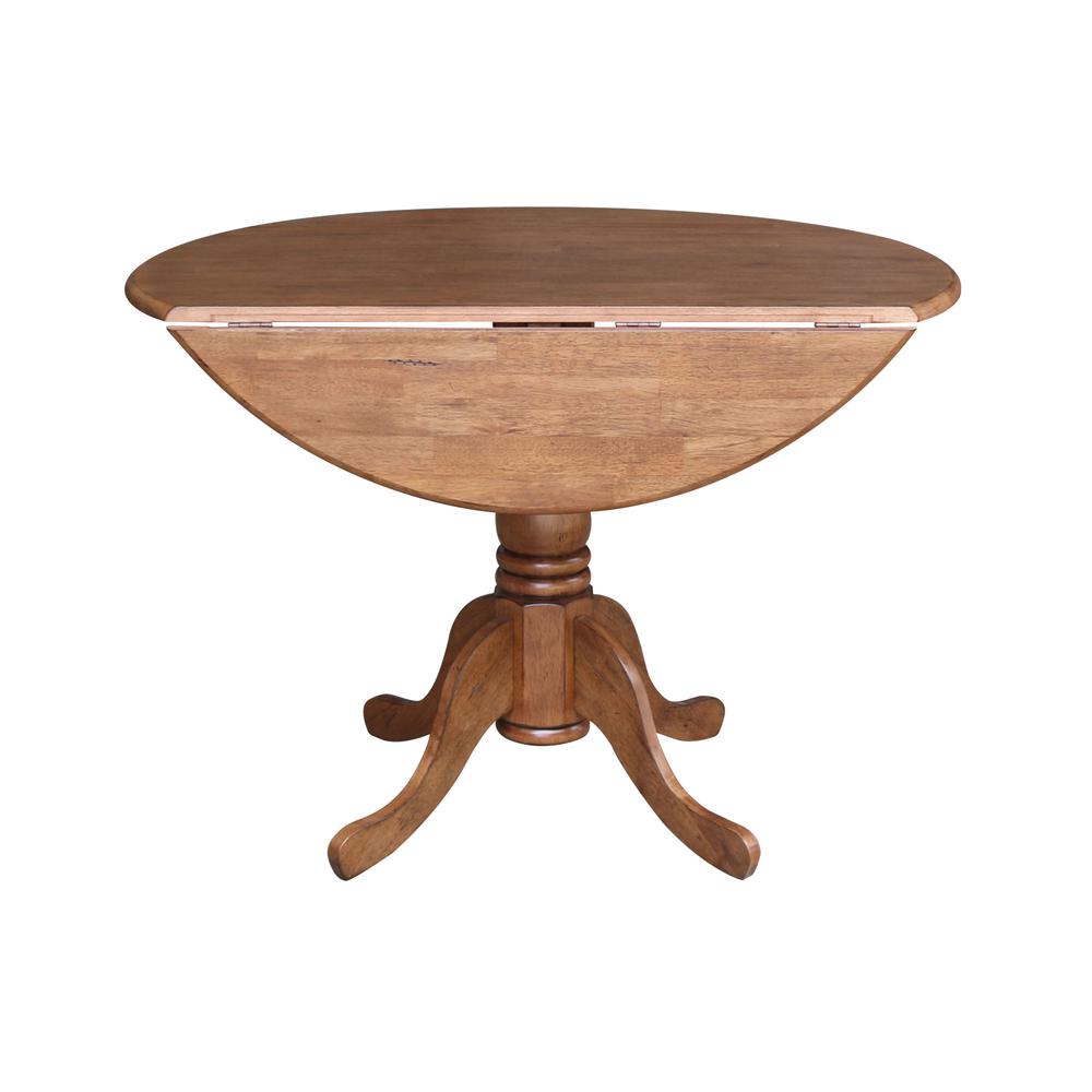 42" Round Dual Drop Leaf Pedestal Table. Picture 3