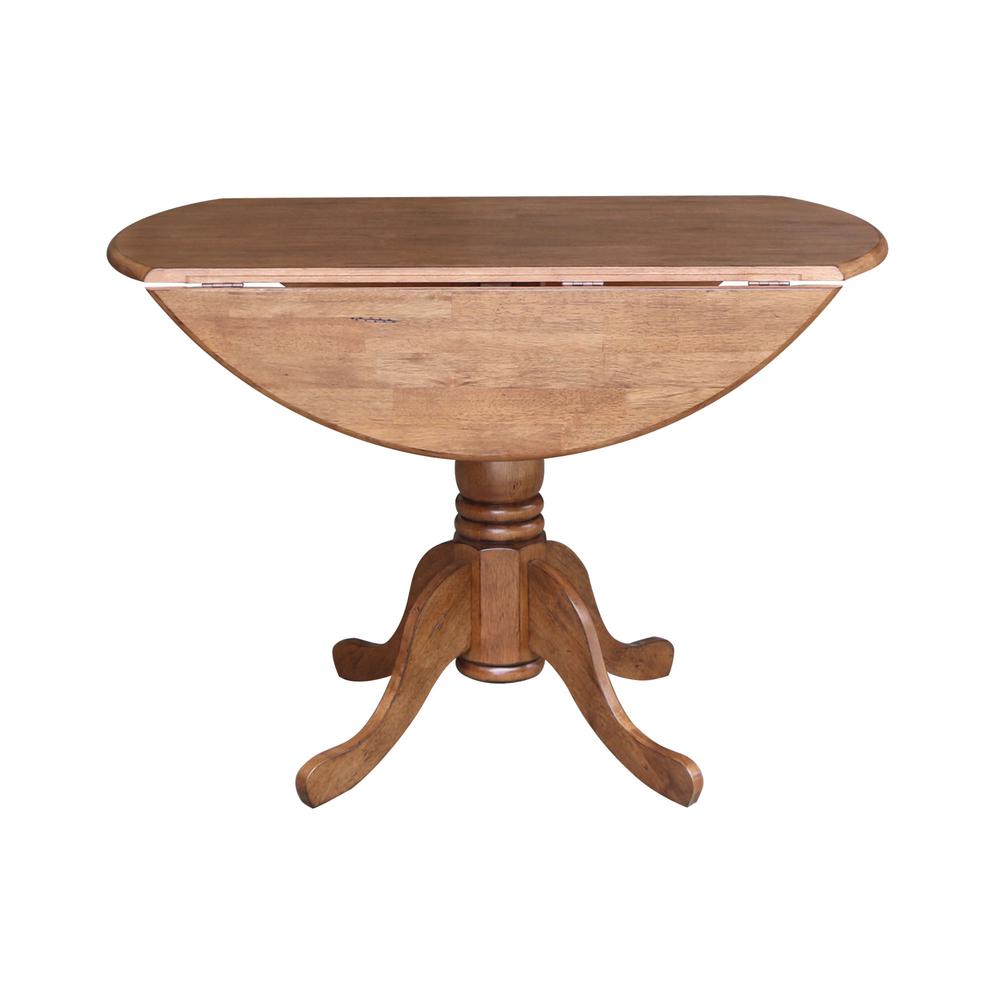 42" Round Dual Drop Leaf Pedestal Table. Picture 4