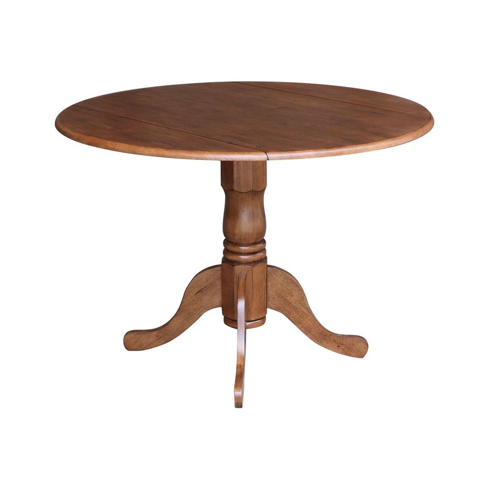 42" Round Dual Drop Leaf Pedestal Table. Picture 5