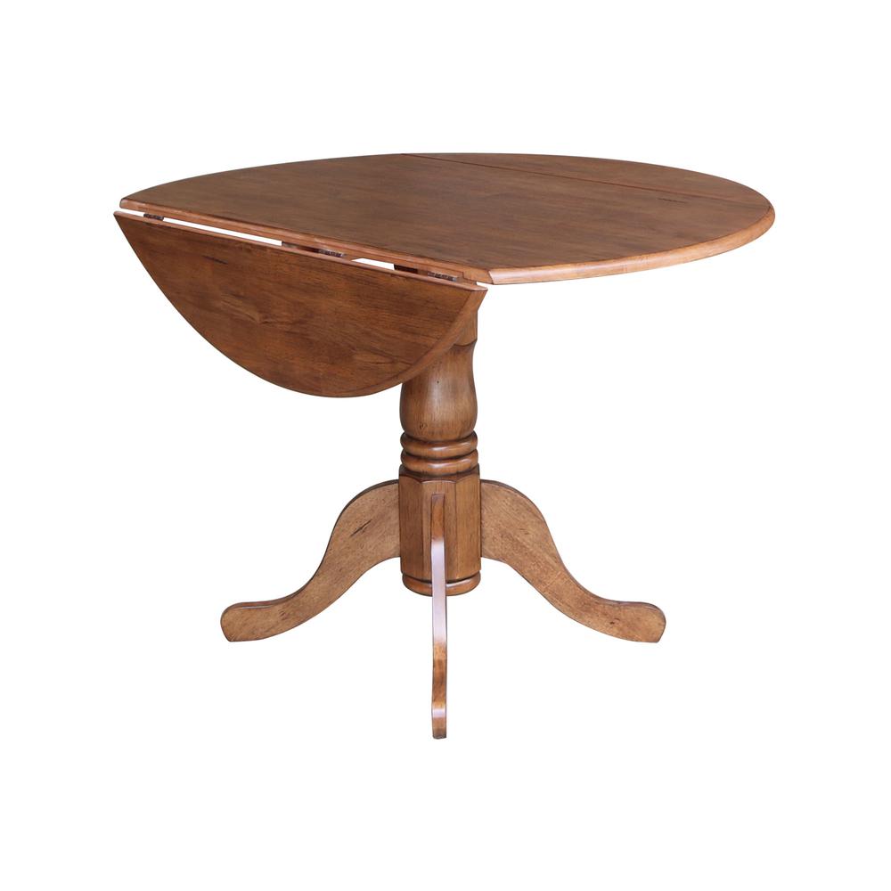 42" Round Dual Drop Leaf Pedestal Table. Picture 6