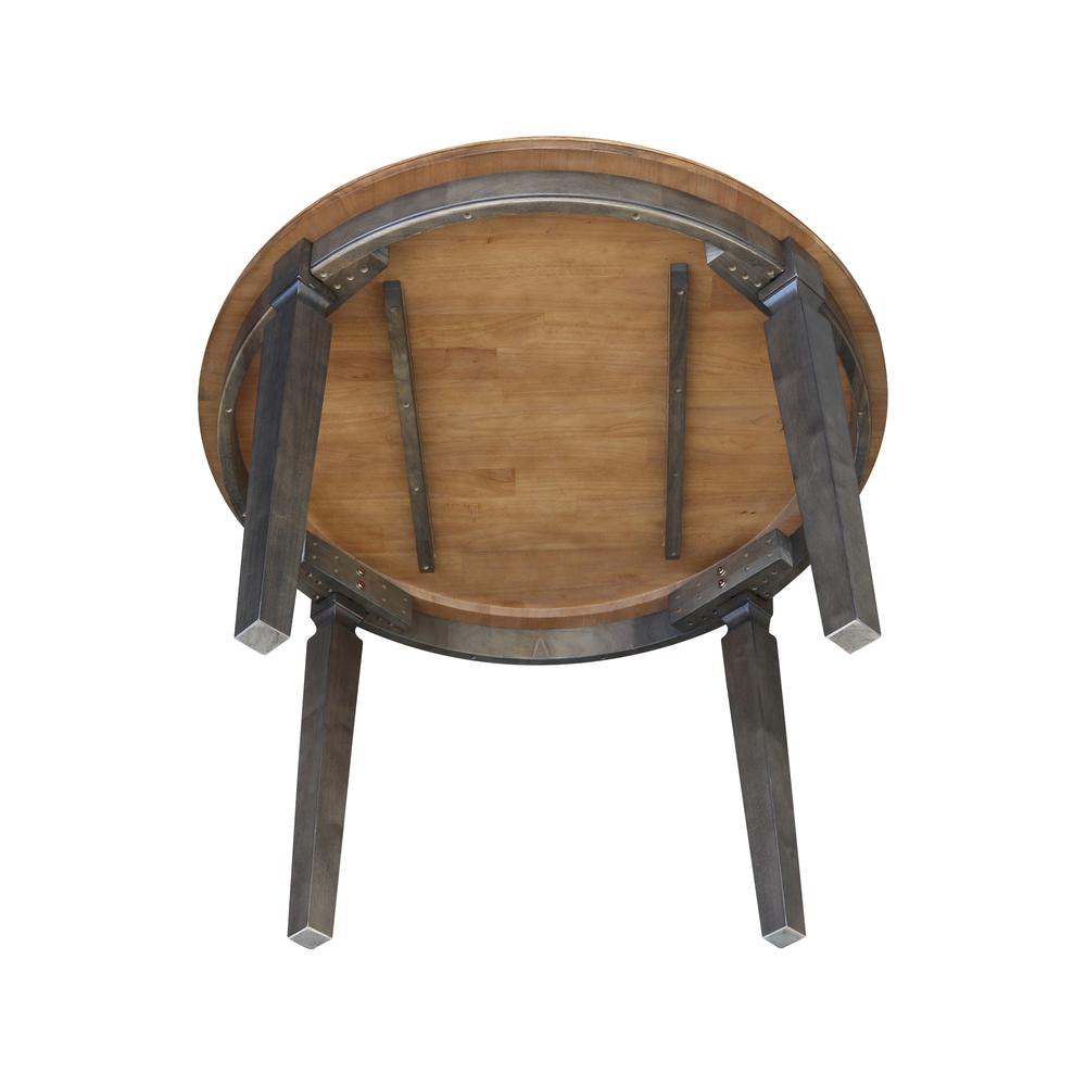 44 x 44 in. Round Top Dining Table in Hickory/Washed Coal. Picture 5