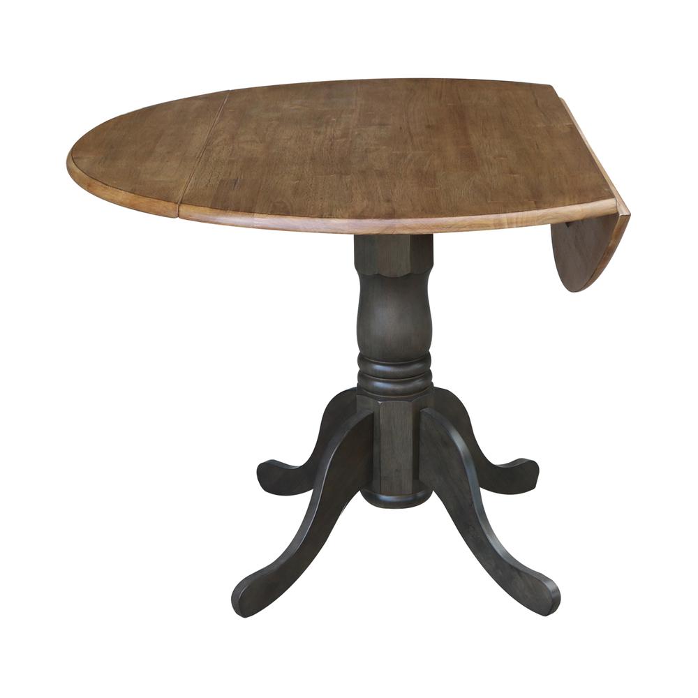 42" Round Dual Drop Leaf Pedestal Table. Picture 4