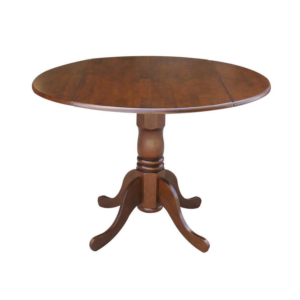 42" Round Dual Drop Leaf Pedestal Table. Picture 9