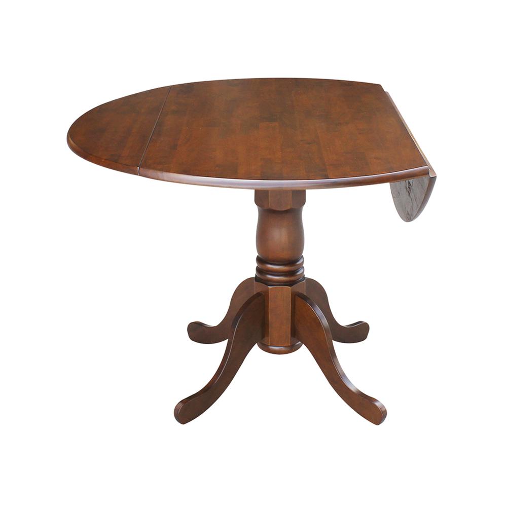 42" Round Dual Drop Leaf Pedestal Table. Picture 2