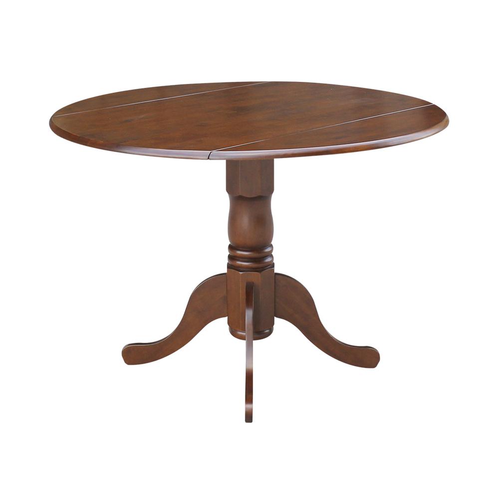 42" Round Dual Drop Leaf Pedestal Table. Picture 5