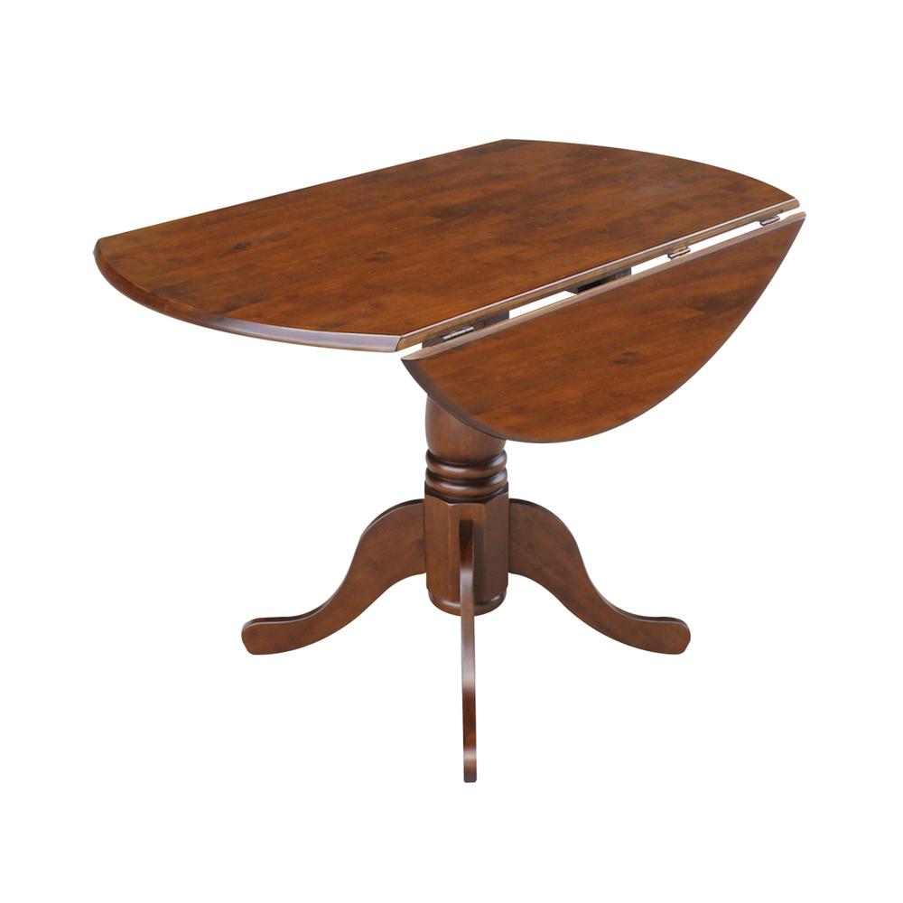 42" Round Dual Drop Leaf Pedestal Table. Picture 4