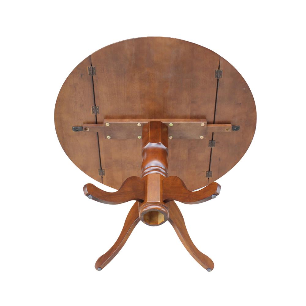 42" Round Dual Drop Leaf Pedestal Table. Picture 6