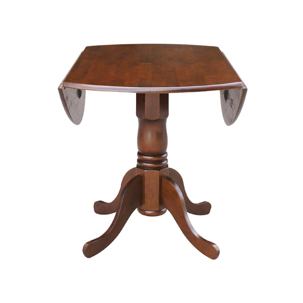 42" Round Dual Drop Leaf Pedestal Table. Picture 7