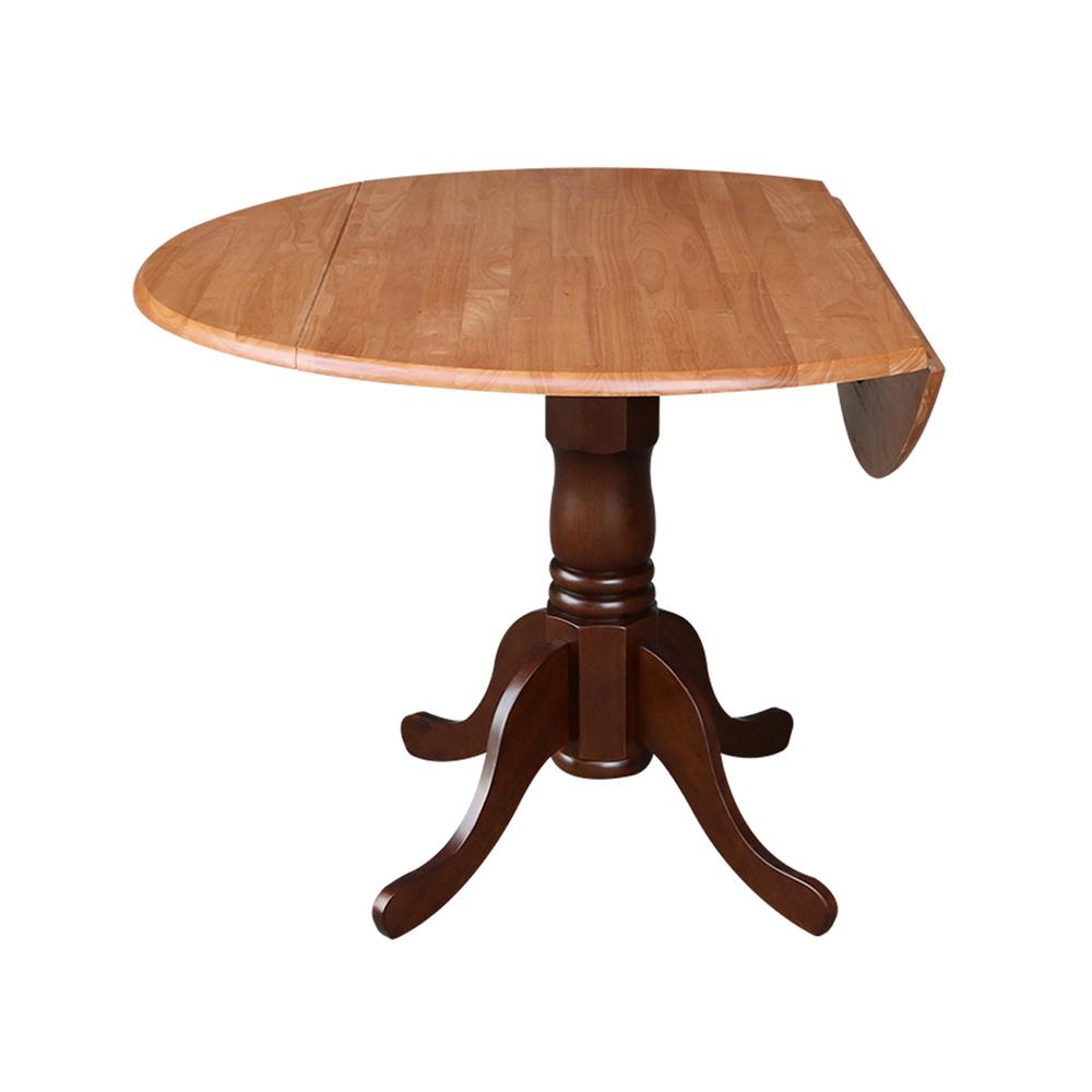 42" Round Dual Drop Leaf Pedestal Table. Picture 2