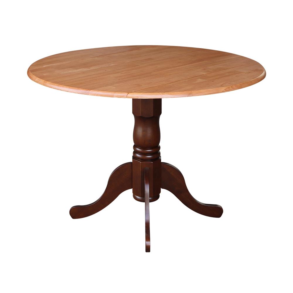 42" Round Dual Drop Leaf Pedestal Table. Picture 5
