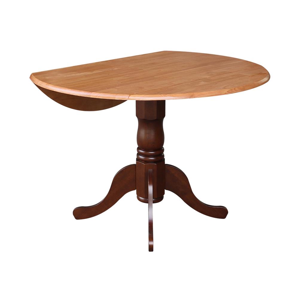 42" Round Dual Drop Leaf Pedestal Table. Picture 3