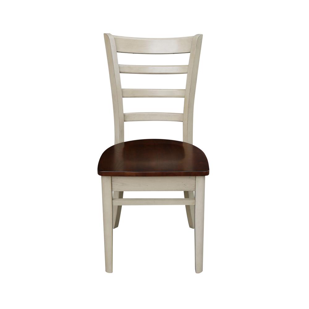 Set of Two Emily Side Chairs, Antiqued Almond/Espresso. Picture 5