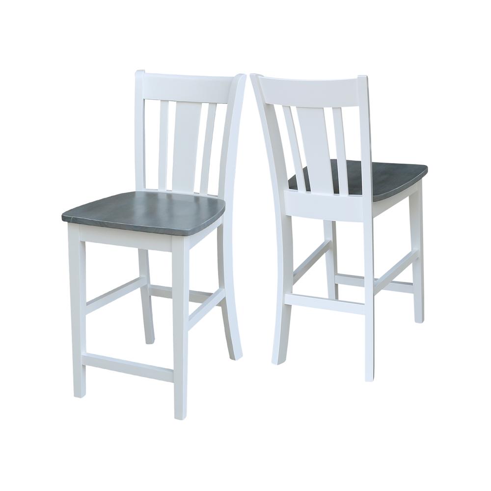 San Remo Counterheight Stool - 24" Seat Height, White/Heather Gray. Picture 6
