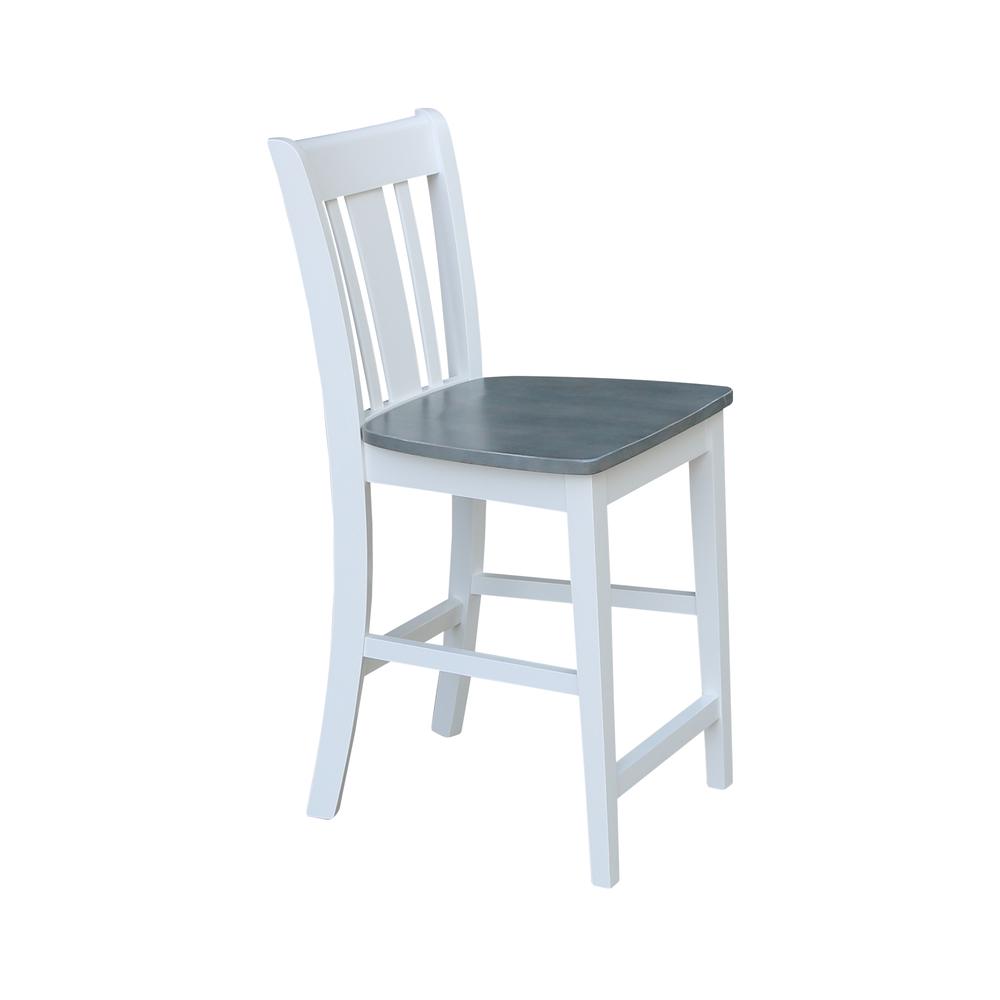 San Remo Counterheight Stool - 24" Seat Height, White/Heather Gray. Picture 4