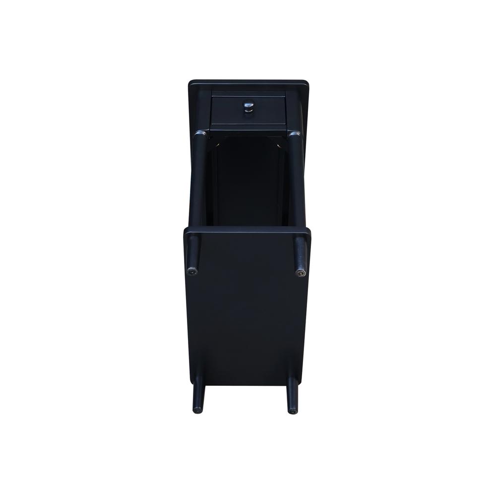 Solid Wood Narrow Side Table in Black. Picture 7