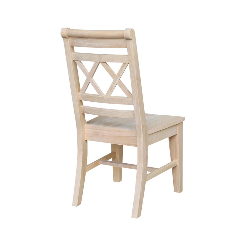 Canyon Collection Set of Two Double X- Back Chairs, Unfinished. Picture 9