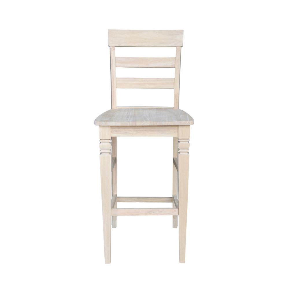 Java Bar height Stool - 30" Seat Height, Unfinished. Picture 7