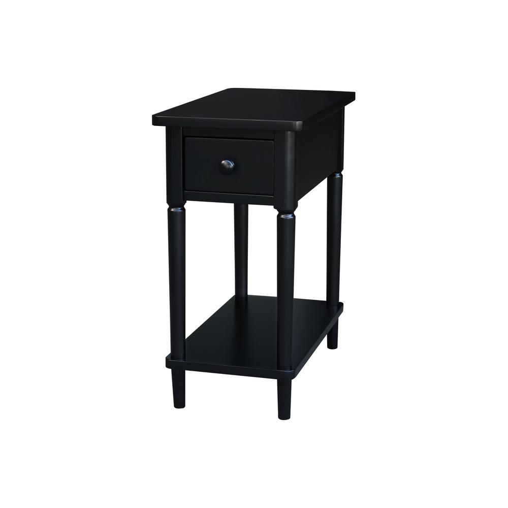 Solid Wood Narrow Side Table in Black. Picture 1