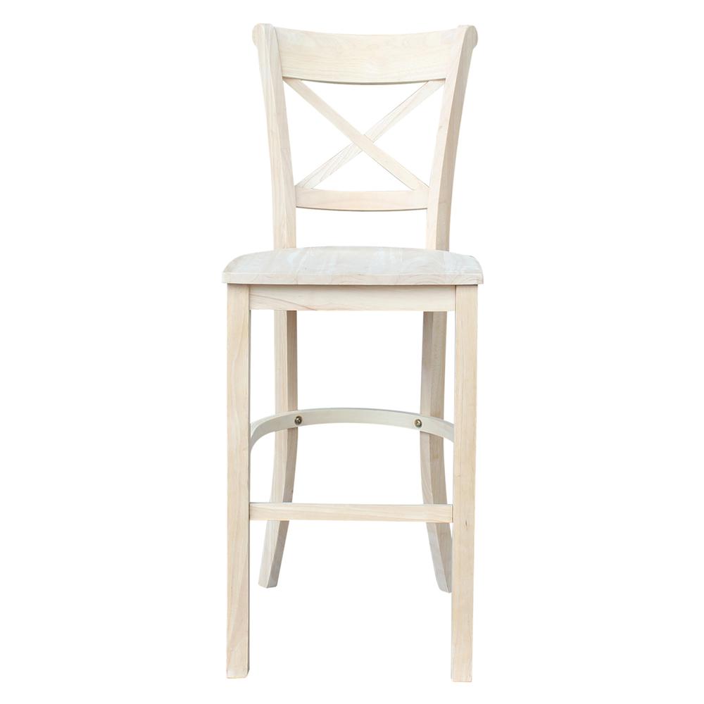 Charlotte Bar height Stool - 30" Seat Height, Unfinished. Picture 1