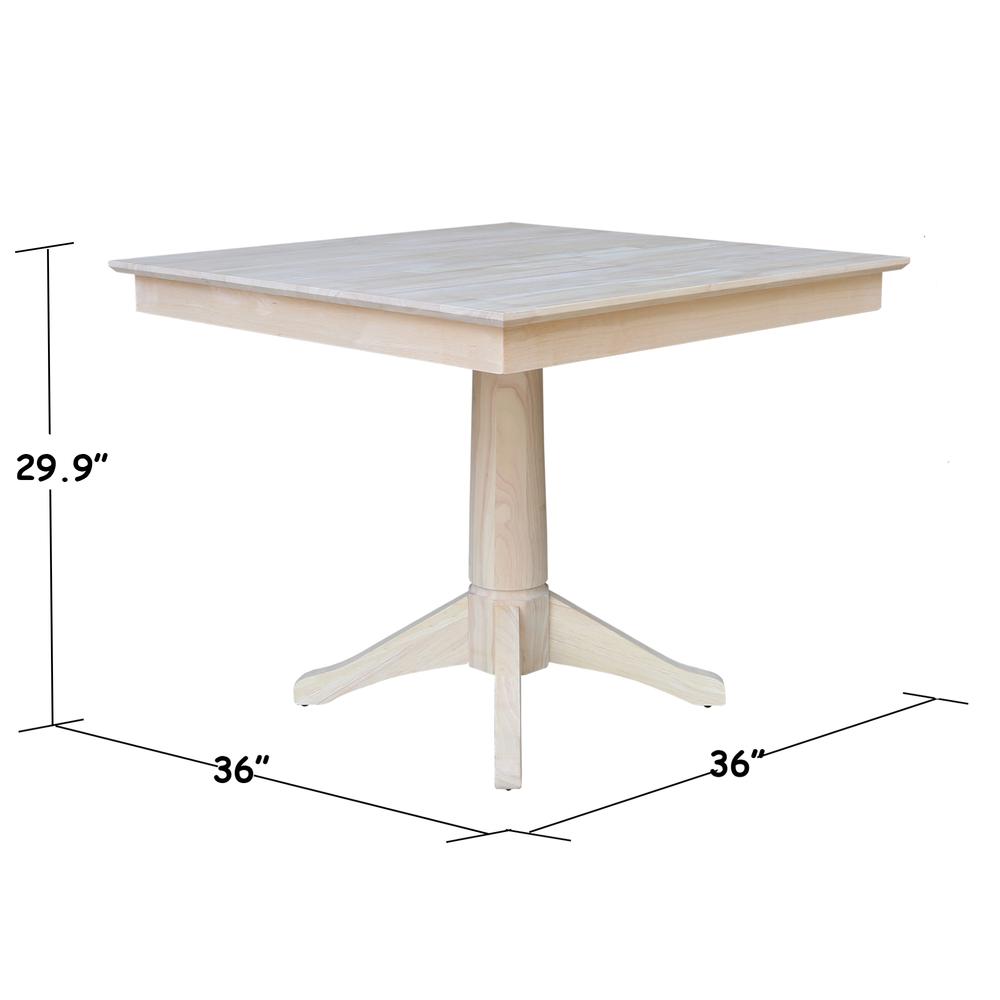 36" x 36" Square Top Pedestal Table  - 29.9"H. Picture 6