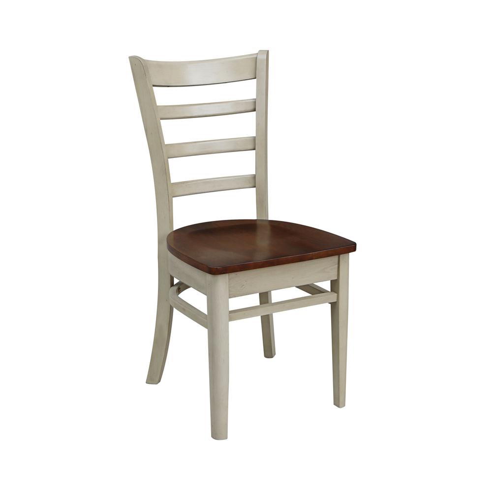 Set of Two Emily Side Chairs, Antiqued Almond/Espresso. Picture 8