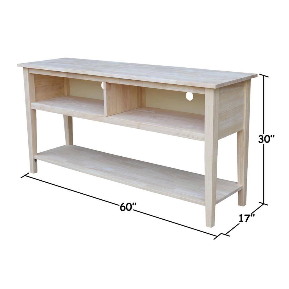 Entertainment / TV Stand - 60", Unfinished. Picture 7
