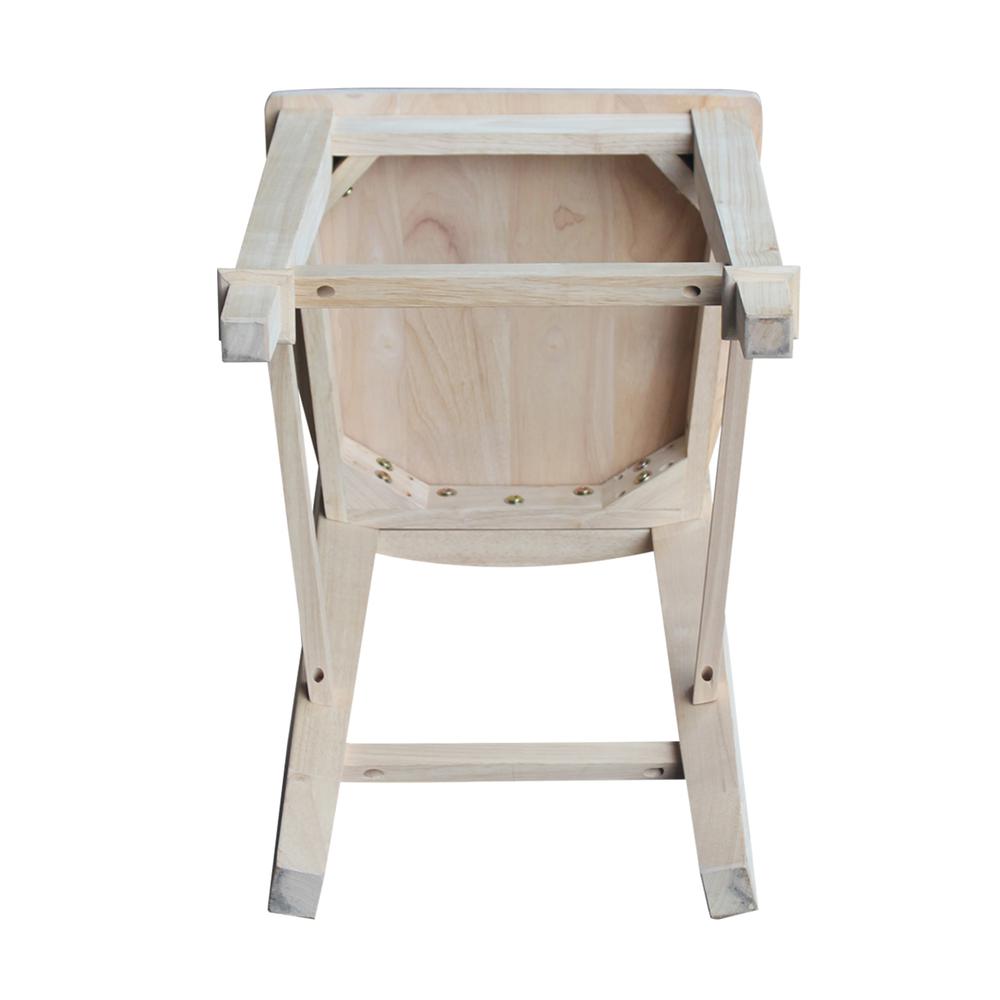 Tuscany Counter height Stool - 24" Seat Height, Unfinished. Picture 3