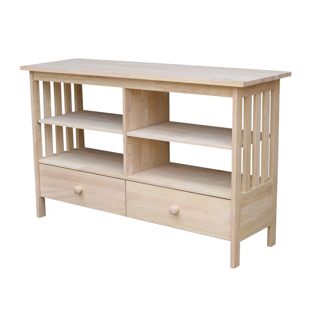 Mission Entertainment/ TV Stand, Unfinished. Picture 10