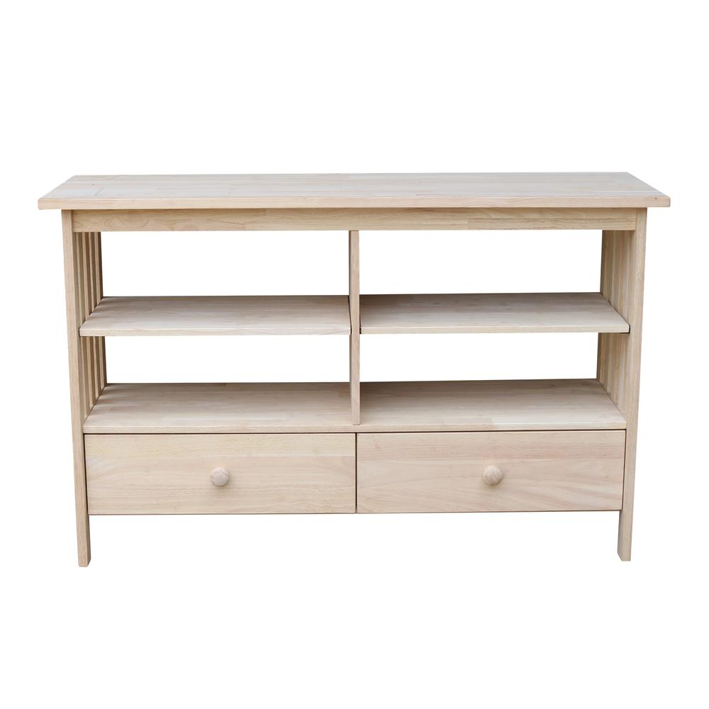 Mission Entertainment/ TV Stand, Unfinished. Picture 4