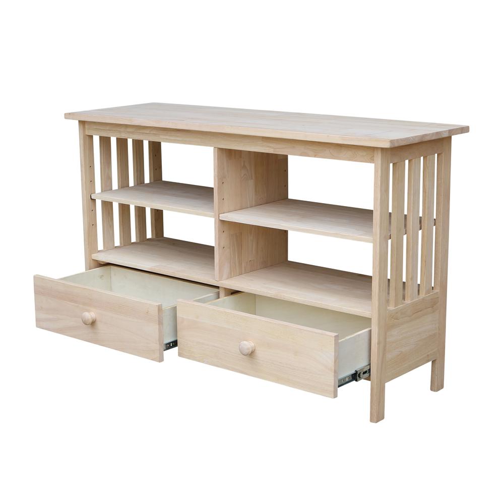Mission Entertainment/ TV Stand, Unfinished. Picture 5