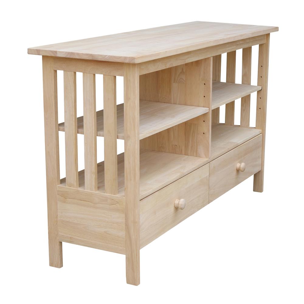 Mission Entertainment/ TV Stand, Unfinished. Picture 7