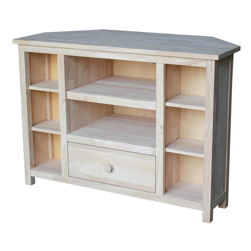 Corner Entertainment / TV Stand, Unfinished. Picture 10